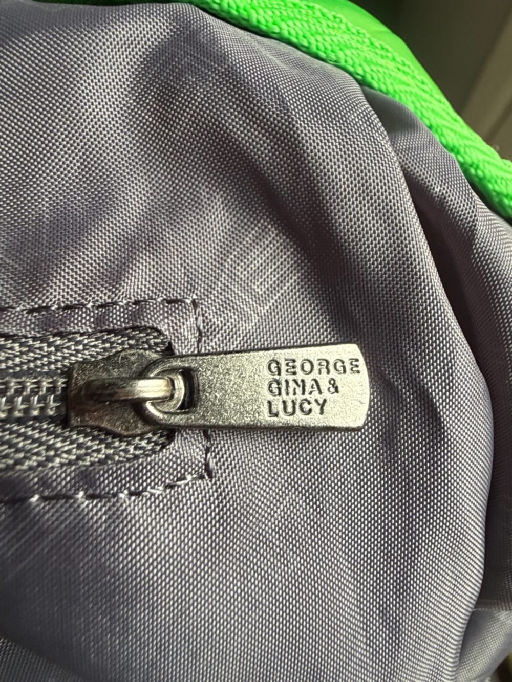 George Gina & Lucy 3HUT UP Bright Green Nylon Tote with Front Buckle Detail - Picture 7 of 7